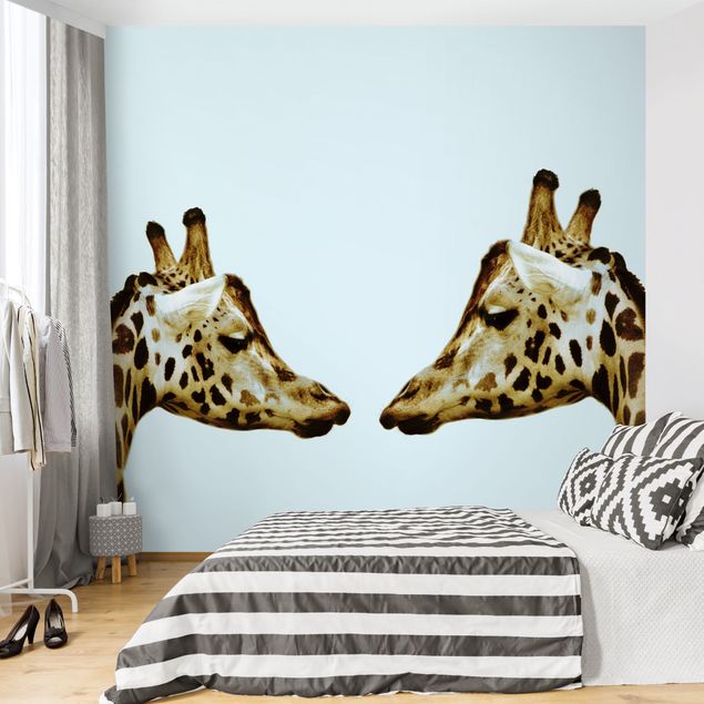 Papel pintado salón moderno Giraffes In Love