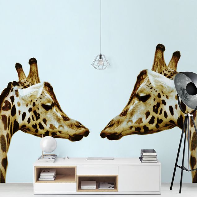 Papel pintado infantil animales Giraffes In Love