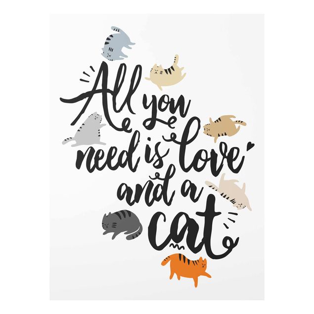 Cuadros románticos All You Need Is Love And A Cat