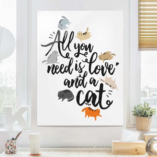 Decoración de cocinas All You Need Is Love And A Cat