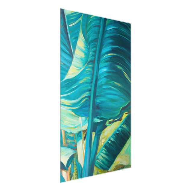 Cuadros de flores modernos Banana Leaf With Turquoise I