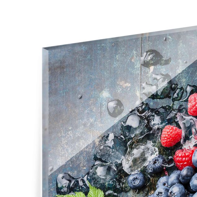 Tableros magnéticos de vidrio Berry Mix With Ice Cubes Wood