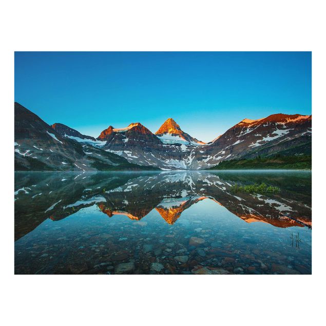 Cuadros de cristal paisajes Mountain Landscape At Lake Magog In Canada