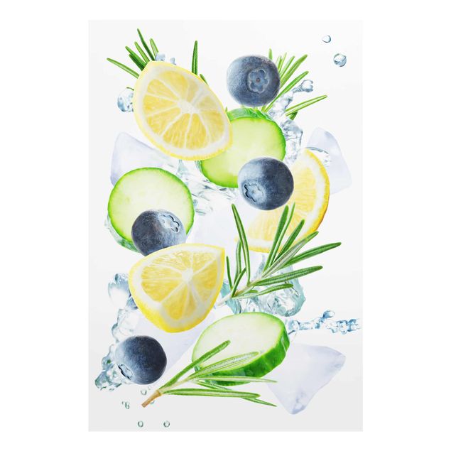 Tableros magnéticos de vidrio Blueberries Lemon Ice Spash