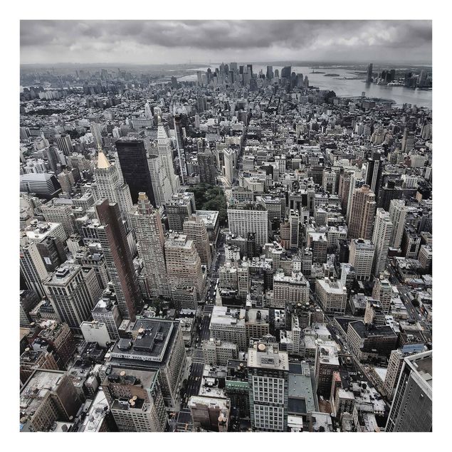 Cuadros de cristal blanco y negro View Over Manhattan