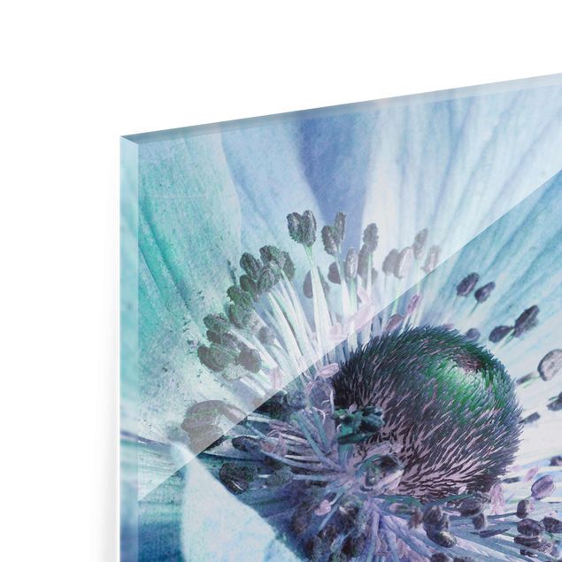 Tableros magnéticos de vidrio Flower In Turquoise