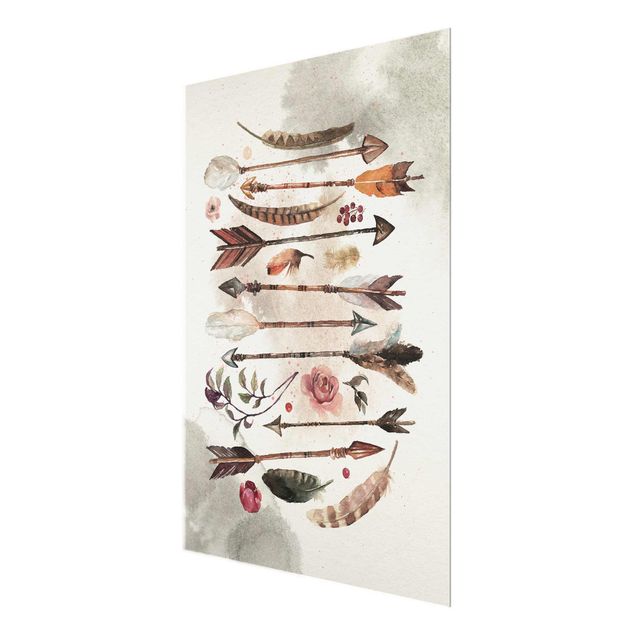 Cuadros decorativos Boho Arrows And Feathers - Watercolour