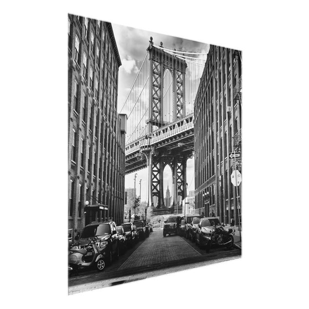 Cuadros de cristal arquitectura y skyline Manhattan Bridge In America