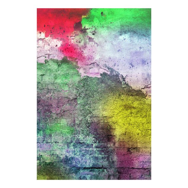 Cuadro multicolor Colourful Sprayed Old Brick Wall