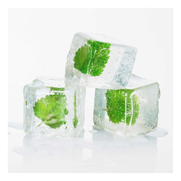 Tableros magnéticos de vidrio Three Ice Cubes With Lemon Balm
