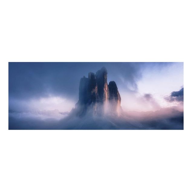 Cuadros de cristal paisajes Three Peaks In Blue Light