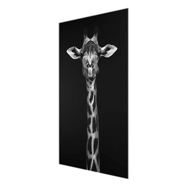 Cuadros en blanco y negro Dark Giraffe Portrait