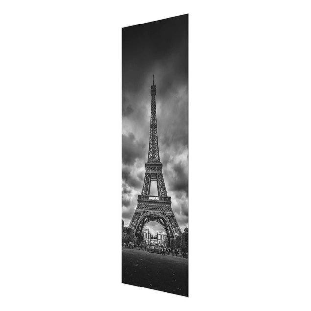 Cuadros de ciudades Eiffel Tower In Front Of Clouds In Black And White