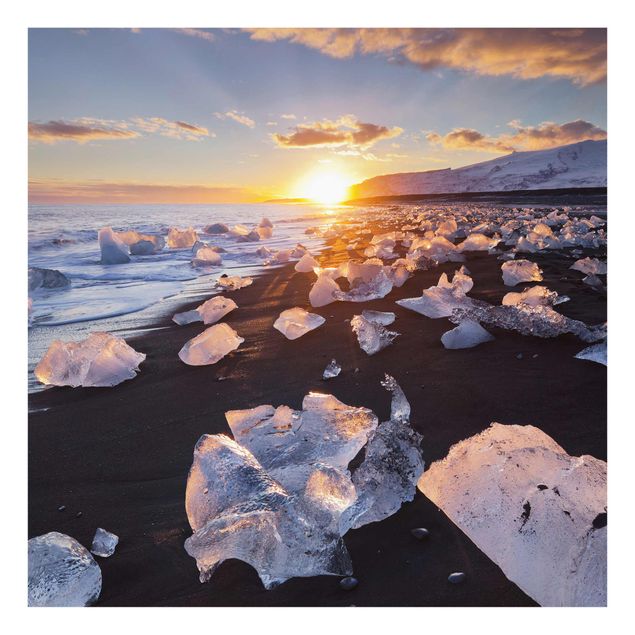 Cuadros marinos Chunks Of Ice On The Beach Iceland