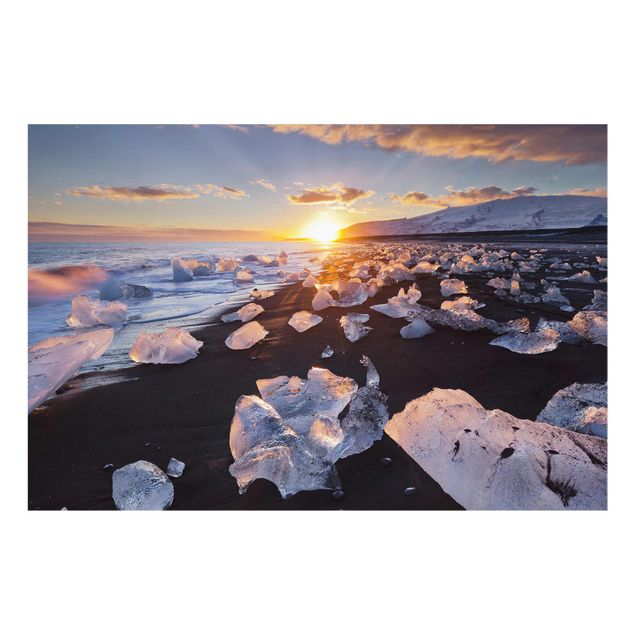 Cuadros con mar Chunks Of Ice On The Beach Iceland