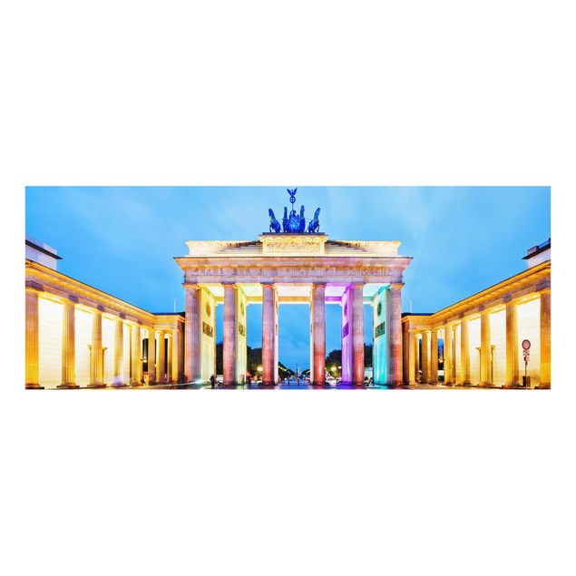 Cuadros de cristal arquitectura y skyline Illuminated Brandenburg Gate