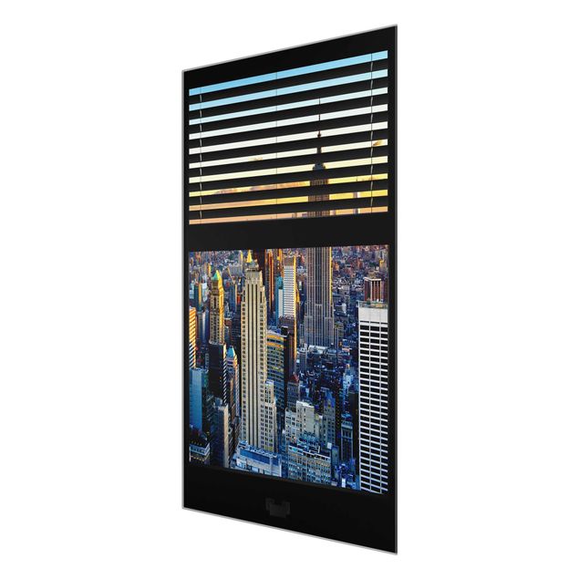 Cuadros decorativos modernos Window View Blinds - Sunrise New York
