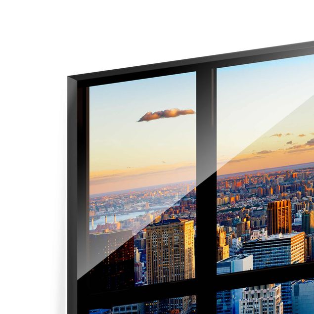 Tableros magnéticos de vidrio Window view - Sunrise New York