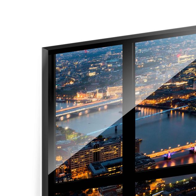 Tableros magnéticos de vidrio Window view of London's skyline with bridge