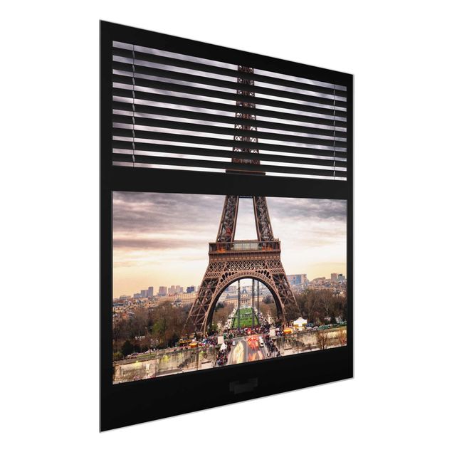 Cuadros de cristal arquitectura y skyline Window Blinds View - Eiffel Tower Paris