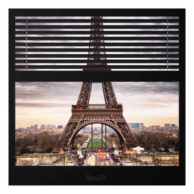 Cuadros arquitectura Window Blinds View - Eiffel Tower Paris