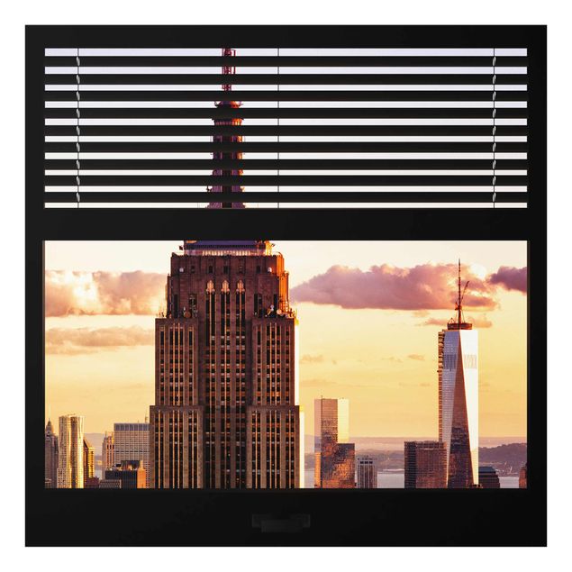 Cuadros arquitectura Window View Blind - Empire State Building New York