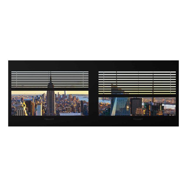 Cuadros arquitectura Window View Blinds - Manhattan Evening