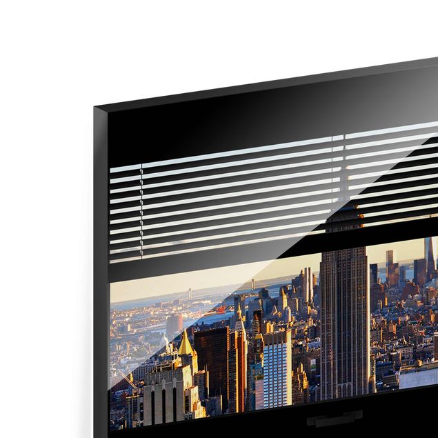 Tableros magnéticos de vidrio Window View Blinds - Manhattan Evening