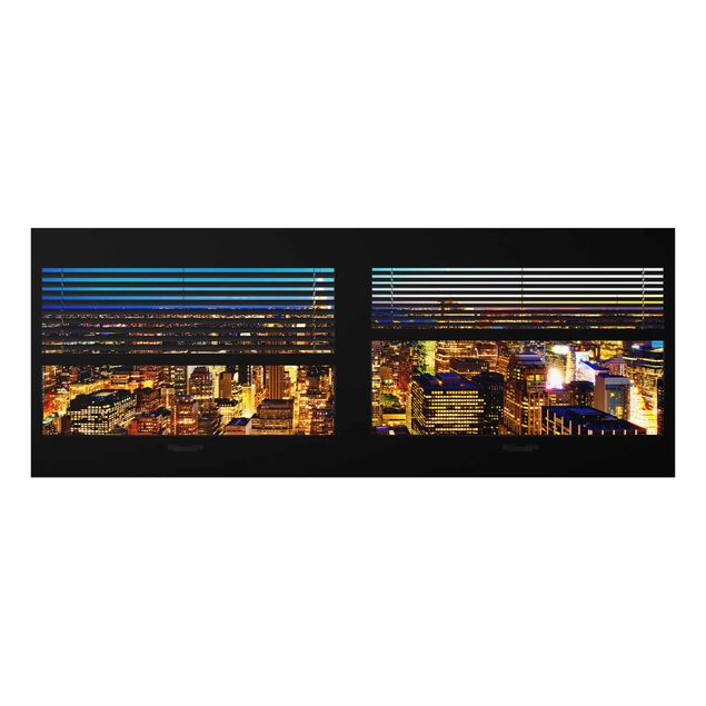 Cuadros de ciudades Window View Blinds - New York At Night