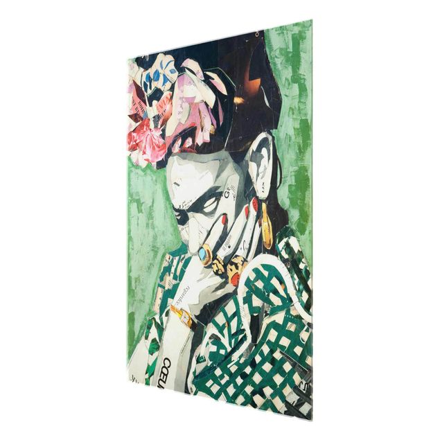 Cuadro verde Frida Kahlo - Collage No.3