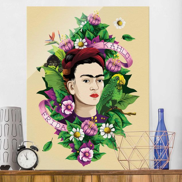 Decoración cocina Frida Kahlo - Frida, Äffchen und Papagei