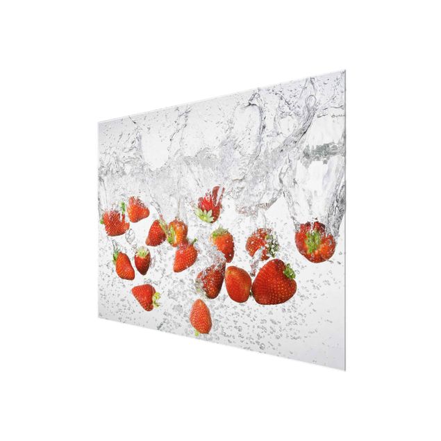 Tableros magnéticos de vidrio Fresh Strawberries In Water