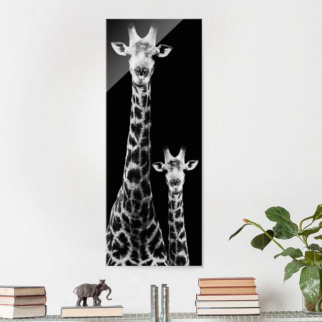 Cuadro jirafas Giraffe Duo black & white