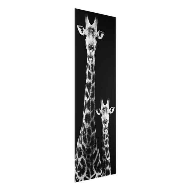 Cuadros de cristal animales Giraffe Duo black & white