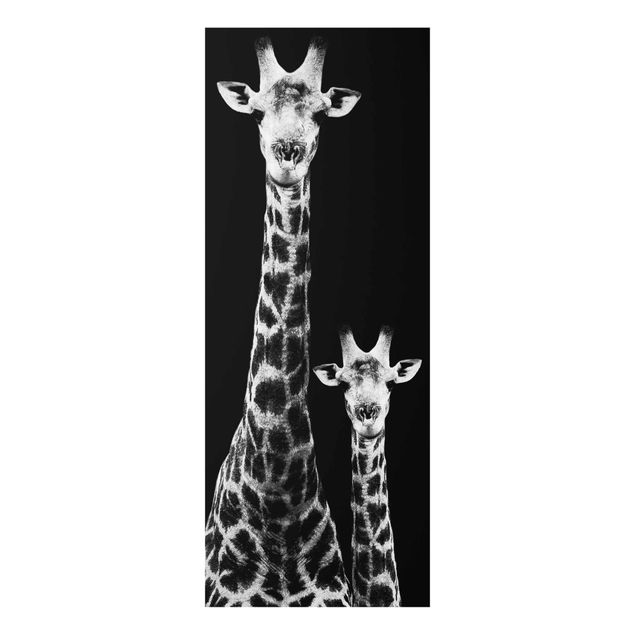Cuadros africanos modernos Giraffe Duo black & white