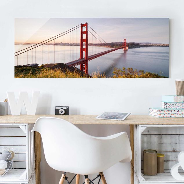 Cuadros de cristal arquitectura y skyline Golden Gate Bridge In San Francisco