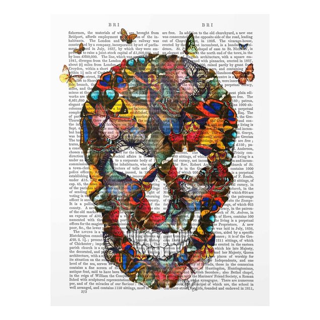 Cuadros frases Scary Reading - Butterfly Skull