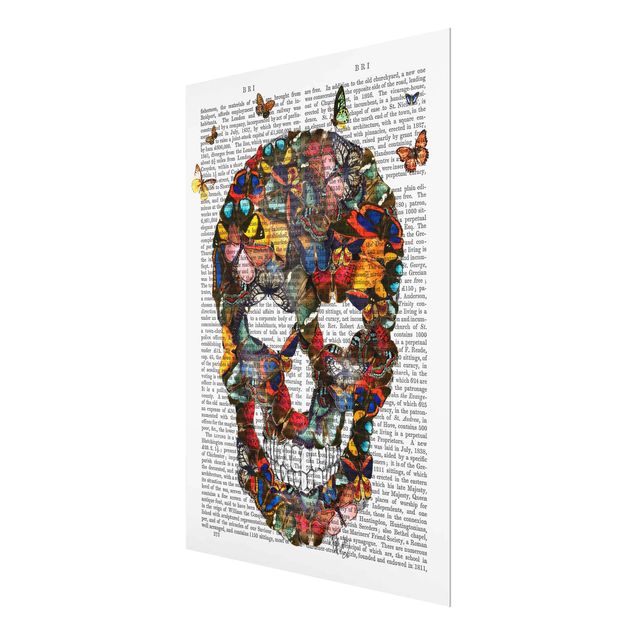 Cuadro multicolor Scary Reading - Butterfly Skull