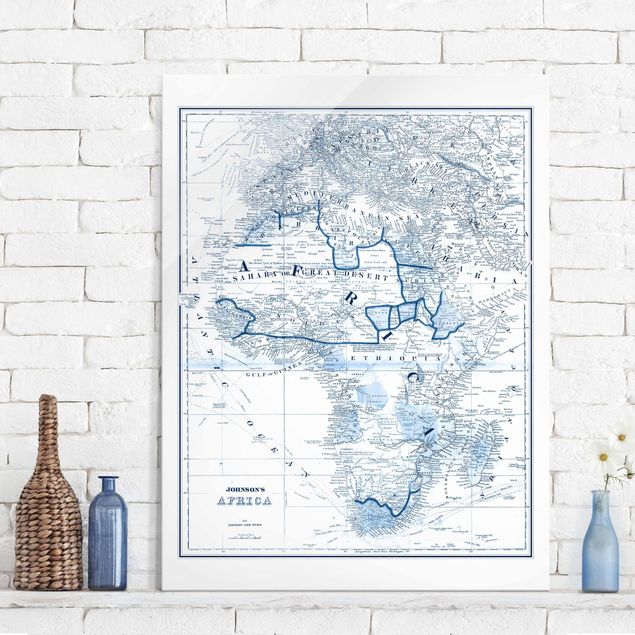 Decoración de cocinas Map In Blue Tones - Africa