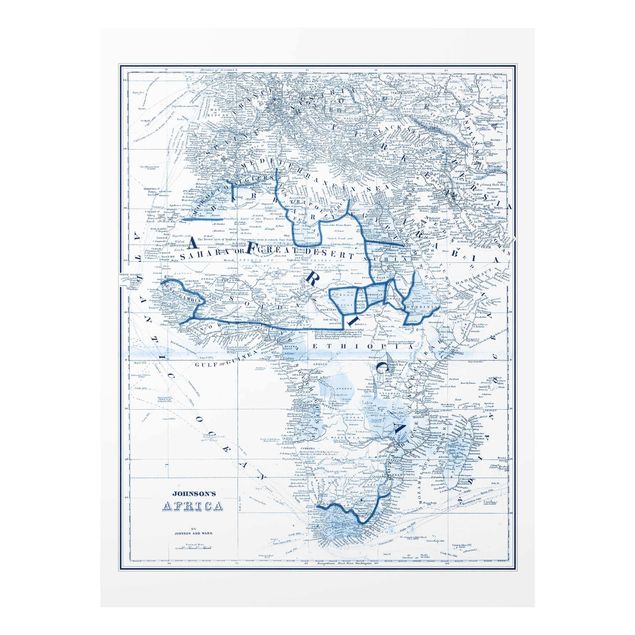 Cuadros azules Map In Blue Tones - Africa