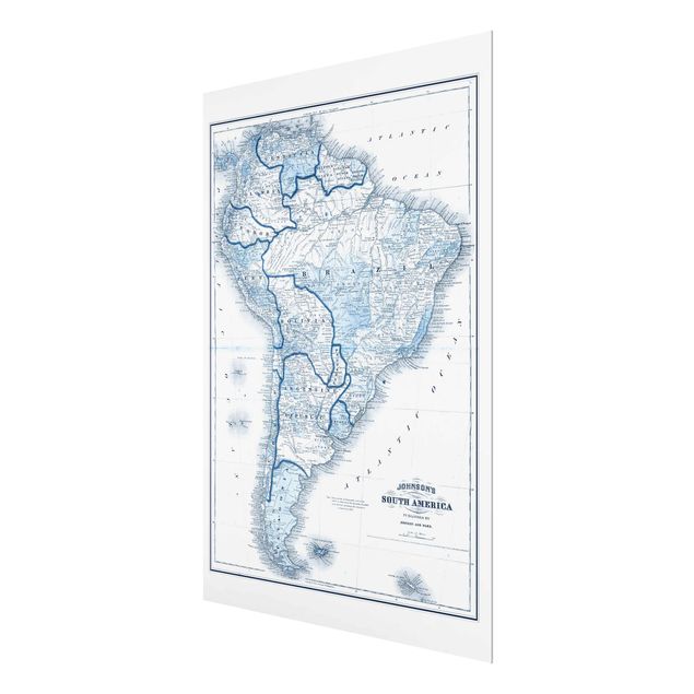 Cuadros Map In Blue Tones - South America