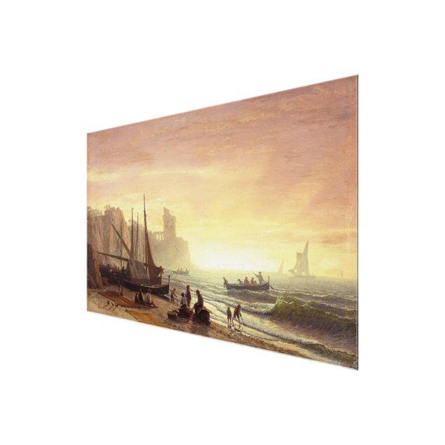 Cuadro con paisajes Albert Bierstadt - The Fishing Fleet