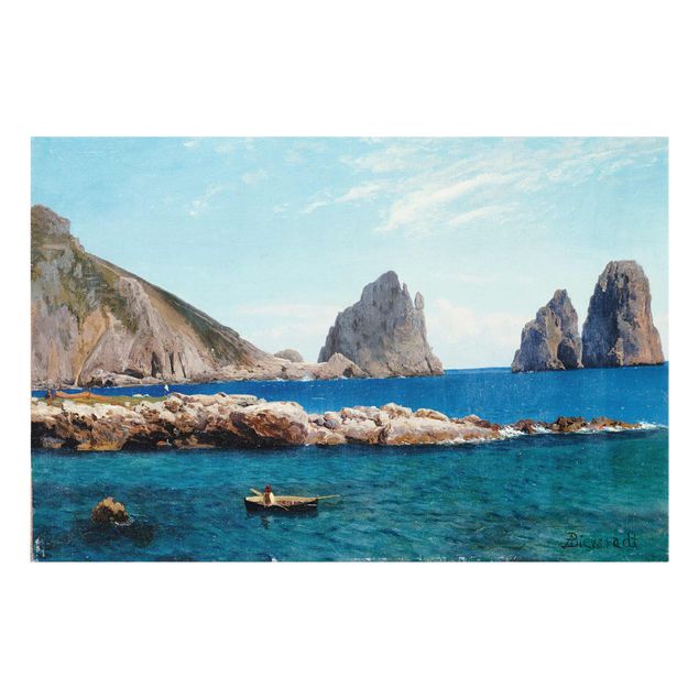 Cuadros de paisajes naturales  Albert Bierstadt - Rowing off the Rocks