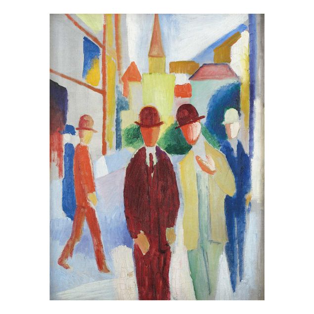 Cuadros de cristal abstractos August Macke - Bright Street with People