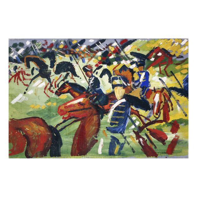 Láminas de cuadros famosos August Macke - Hussars On A Sortie