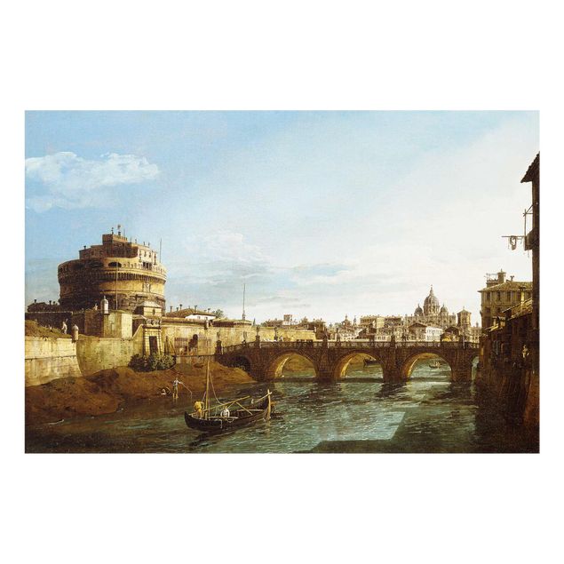 Cuadros famosos Bernardo Bellotto - View of Rome on the Banks of the Tiber