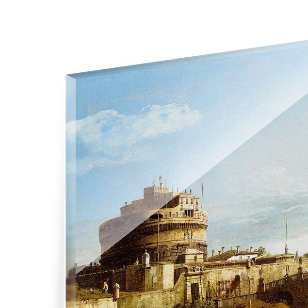 Cuadros de cristal arquitectura y skyline Bernardo Bellotto - View of Rome on the Banks of the Tiber