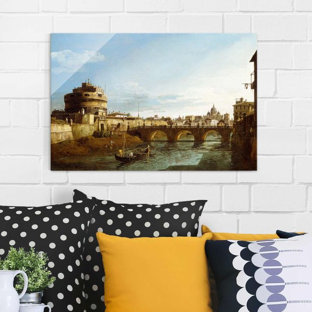 Barroco cuadro Bernardo Bellotto - View of Rome on the Banks of the Tiber
