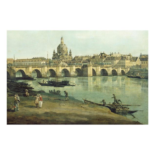 Cuadros famosos Bernardo Bellotto - View of Dresden from the Right Bank of the Elbe with Augustus Bridge