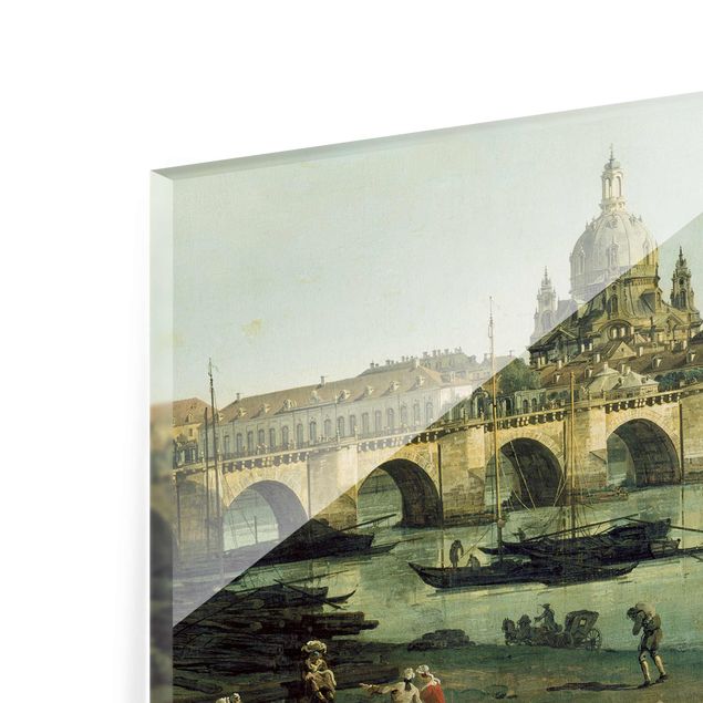 Cuadros de cristal arquitectura y skyline Bernardo Bellotto - View of Dresden from the Right Bank of the Elbe with Augustus Bridge